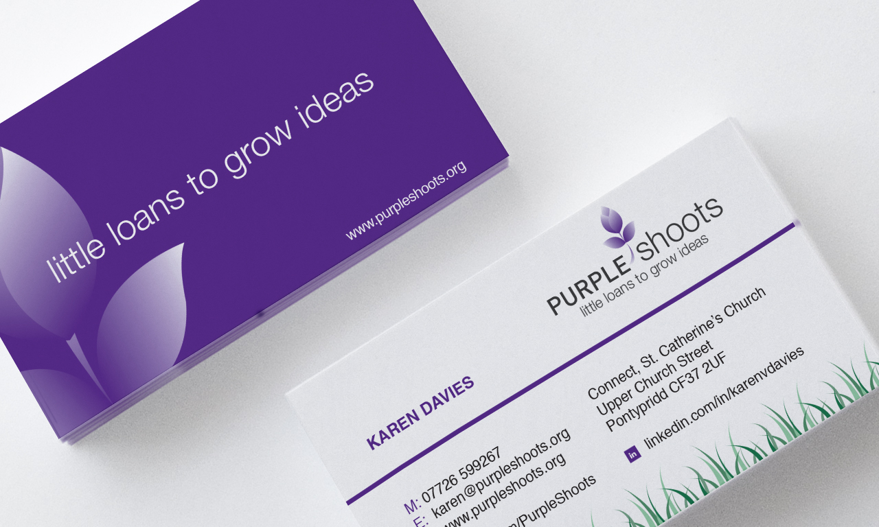 Purple Shoots Business Cards